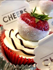 Red Velvet Cupcake with Bling Strawberry
